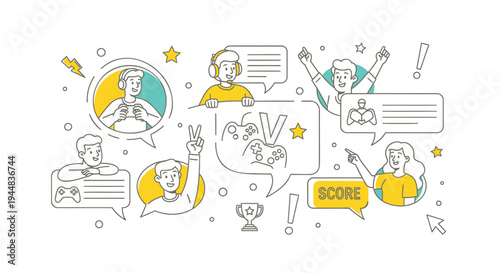 Set of 20 social media icons and chat bubbles vector