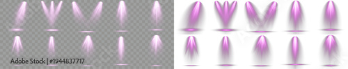 Set of light beam violet, for theater and gallery.