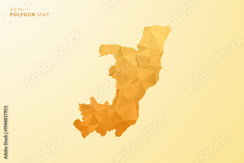 Congo Map - Polygon style vector illustration in yellow and orange low poly geometric design, modern minimal silhouette, isolated for infographic.