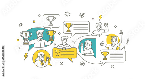 Set of colorful business communication icons vector