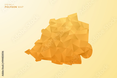 Holy See Map - Polygon style vector illustration in yellow and orange low poly geometric design, modern minimal silhouette, isolated for infographic.