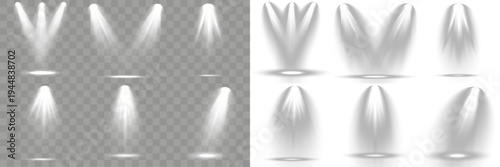 Group of glowing ray bright, for concert illumination.