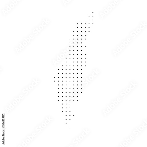 Israel country dotted map. Black spot pixel illustration isolated on white background. Vector circle mosaic.