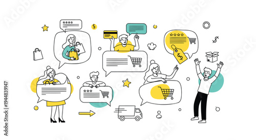 Set of ecommerce and shopping icons vector