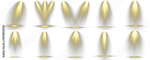 Group of light effect yellow vivid, for web or poster use.