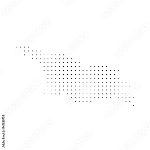 Georgia country dotted map. Black spot pixel illustration isolated on white background. Vector circle mosaic.