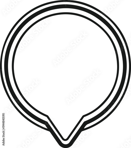 Circular frame with pointer icon modern design element for location or map pin marking and navigation graphic