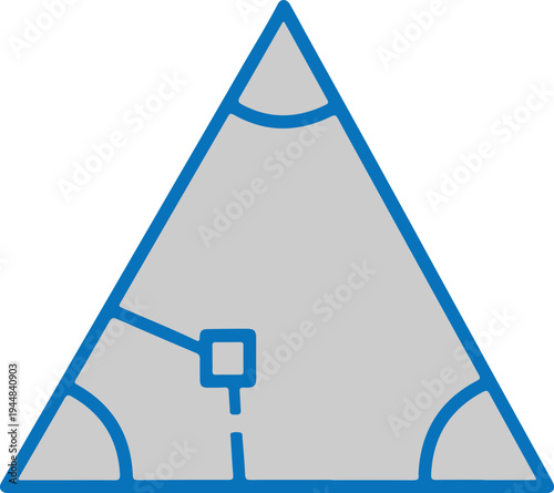 Geometry triangle diagram showing interior angles and perpendicular height for education and mathematical study resources