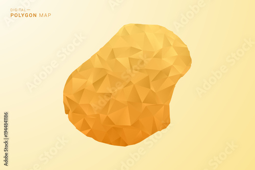Nauru Map - Polygon style vector illustration in yellow and orange low poly geometric design, modern minimal silhouette, isolated for infographic.