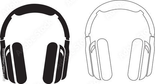Comparison of black and outline headphones