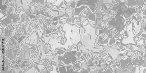 Abstract grayscale texture resembling cracked ice or cellular structures with a metallic sheen and organic interconnected patterns