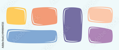 Colorful Rounded Rectangular Shapes vector illustration