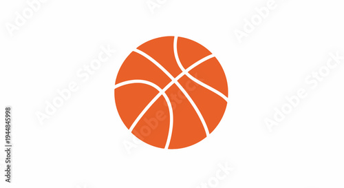 Modern orange basketball ball icon illustration on isolated white background.