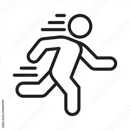 Agility icon. A man running icon. Icon symbol for agility, speed, movement, running, quickness, flexibility, motion, dynamic, sprint, activity. Vector illustration.