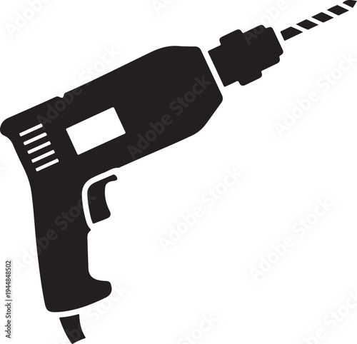 Woman working with an electric drillhas fair and long hair