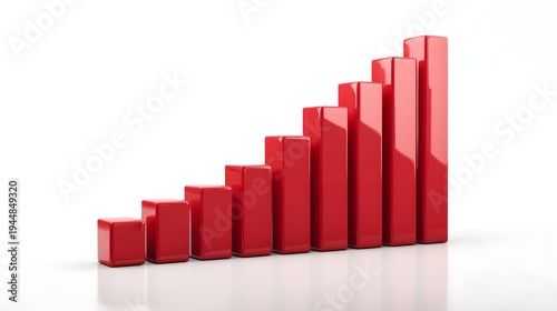 Free Download Red Bar Graph Showing Upward Trend and Growth. - GFXLoad