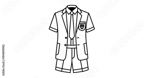 Black and white vector of uniform 