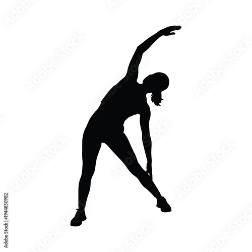 Woman Yoga Silhouette Poses Fitness Meditation Vector Illustration