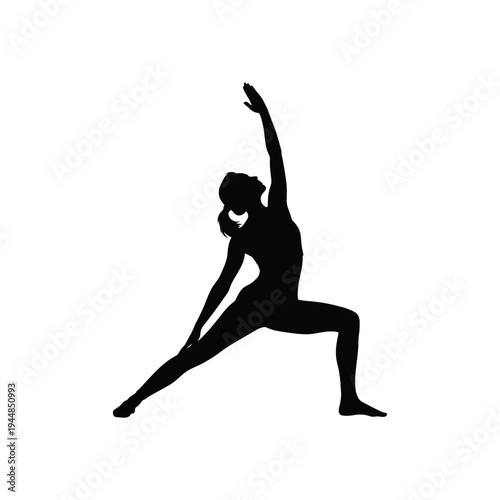 Woman Yoga Silhouette Poses Fitness Meditation Vector Illustration