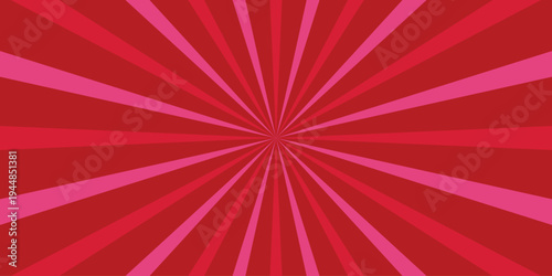 Vibrant Red and Pink Radial Burst Background with Alternating Stripes and Sunburst Effect for Dynamic Graphic Design Applications