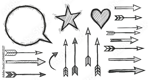 The sketch elements collection includes arrows and speech bubbles.