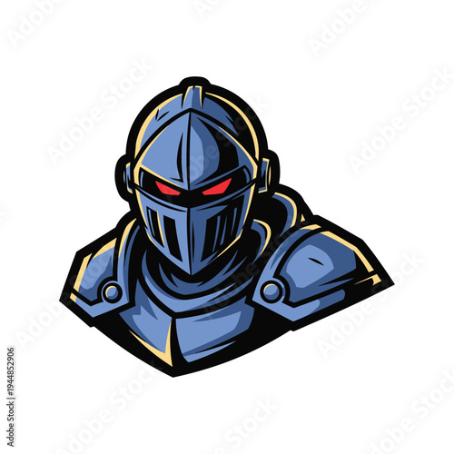 Robot Head with Red Eyes.