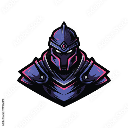 Knight in armor with helmet.