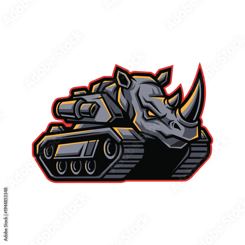 Rhino Tank Cartoon Military Vehicle.
