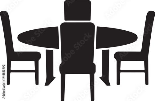 Rather simple dining table and two chairs for minimalist home