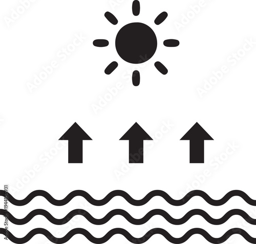 Sun and Water Vapor Rising to the Sky
