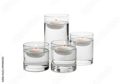 Wallpaper Mural Floating Tealight Candle in Clear Glass, Minimalist Still Life, Soft Lighting Torontodigital.ca