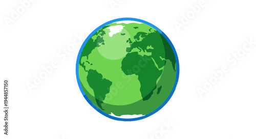 Green planet Earth globe icon. Vector illustration for ecology, environment, and sustainability concepts.