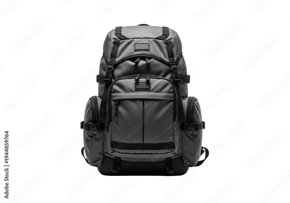 Naklejka premium Tactical Backpack, Dark Gray, Studio Lighting, Detailed Shot