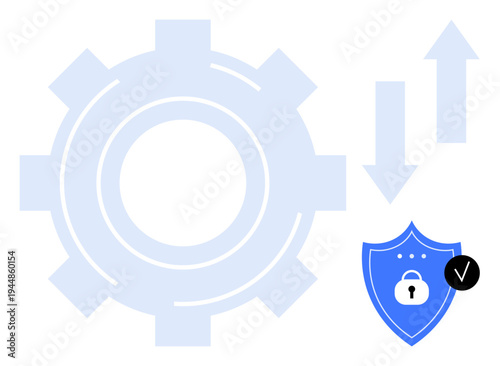 Cybersecurity concept. Cybersecurity with a shield and lock, protection and data integrity. Cybersecurity ensures secure operations and reliable digital systems. Technology, data protection, digital