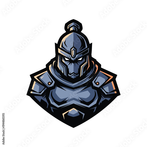 Knight in armor with helmet.