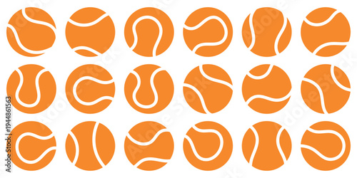 Tennis ball icon set. Set of Tennis ball for sport, activity and game. Ball pictogram isolated on white background. Sport equipment. set of realistic tennis balls. 