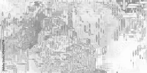 Monochromatic Abstract Texture with Distorted Geometric Shapes and Fluid Lines in Grayscale background
