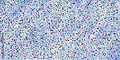 Pastel pointillism background with a black base and a multitude of tiny light blue pink and white dots creating a soft iridescent textured surface