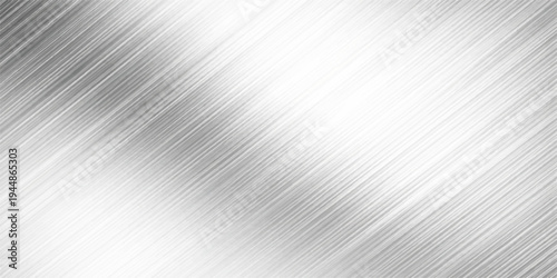 A polished silver stainless steel plate with a smooth brushed metal texture provides a shiny industrial gray surface and reflective metallic pattern for a modern material wallpaper