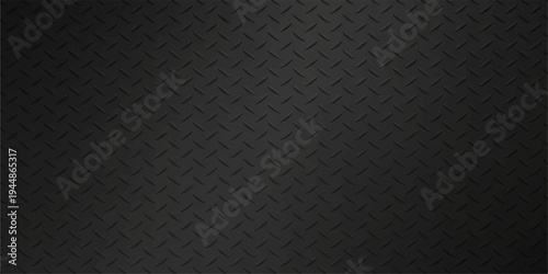 Seamless black leather texture background with a dark carbon fiber pattern and industrial metallic grid mesh design for a sleek gray steel material surface wallpaper