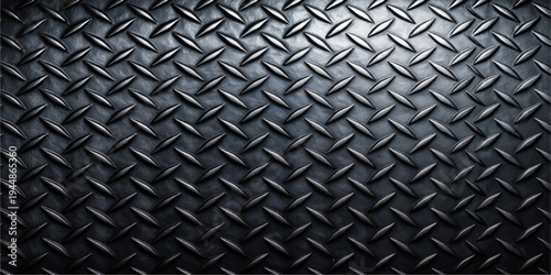 Seamless silver industrial diamond plate background featuring a textured metallic steel pattern for a gray aluminum sheet material used in construction and flooring design