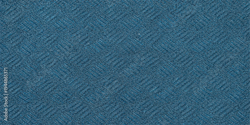 Blue vintage leather and rough fabric material background with a dark textured surface for a macro textile wallpaper design