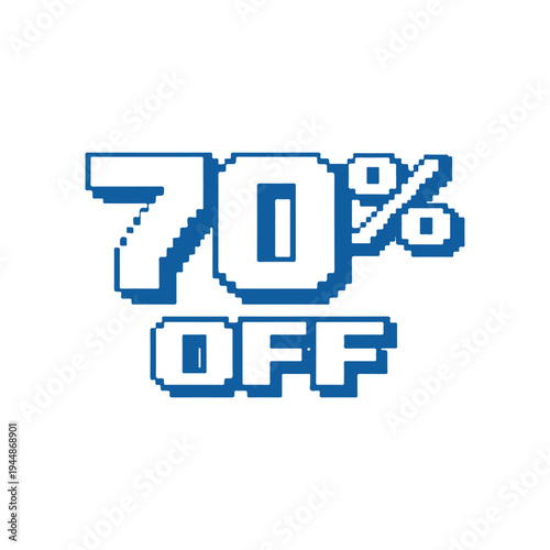 70% off pixel vector
Vector percentage discount sale on a white background
