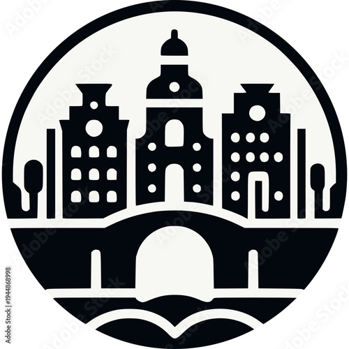 Amsterdam Skyline Vector Icon