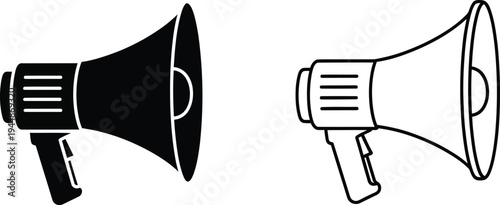 Megaphone icon, bullhorn illustration, vector graphic isolated on transparent background, Vector