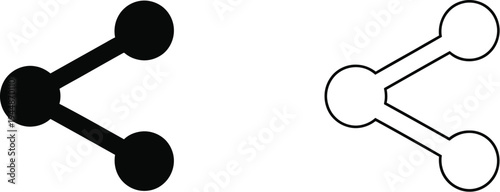 Molecular structure chemical bond icons isolated on transparent background, Vector