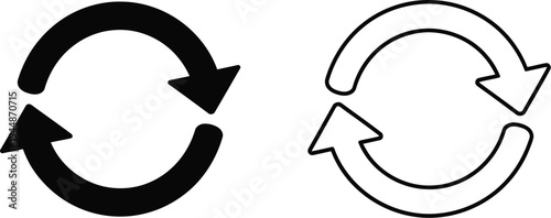 Circular arrows icons isolated on transparent background, Vector