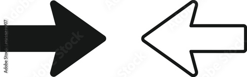 Opposite directions arrows isolated on transparent background, Vector