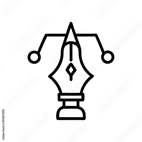 Vector fountain pen nib icon