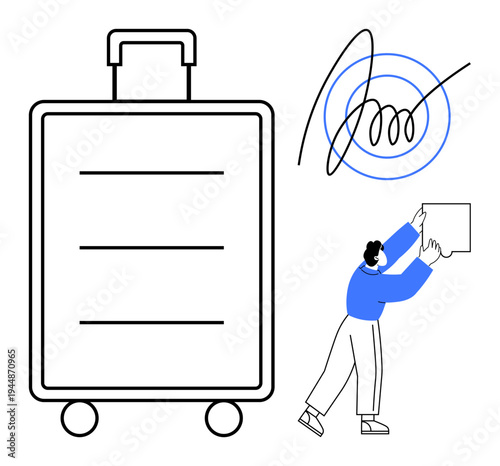 Luggage concept. Luggage as a suitcase s travel and mobility. Luggage is connected to organization, business trips, and storage solutions. Modern, business, travel branding